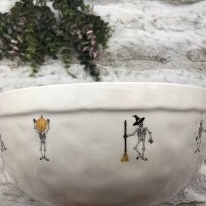 [Rae Dunn] Trick or Treat Skeletons Bowl Jack-O'-Lantern; Broomsticks Halloween